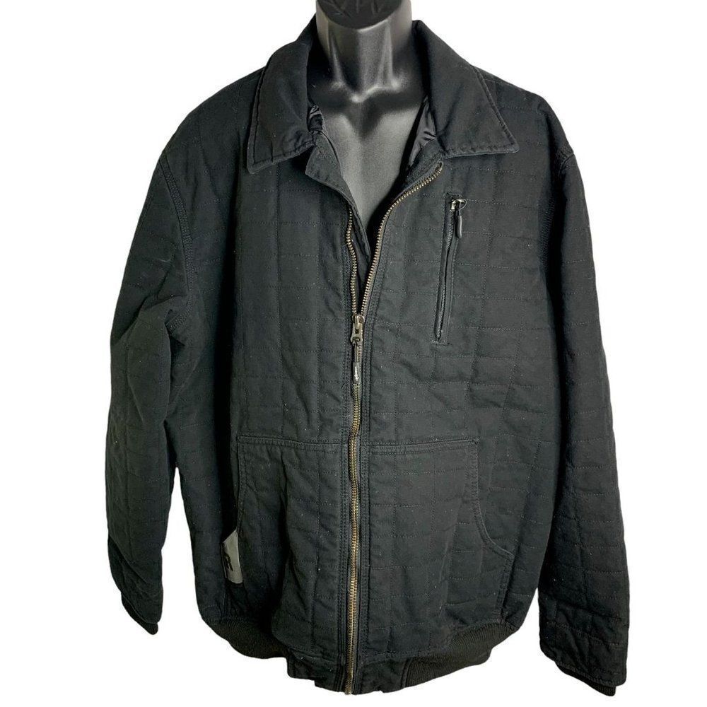 Wrangler Riggs Workwear Quilted Jacket XLT Black Water Resistant Zipper Pockets